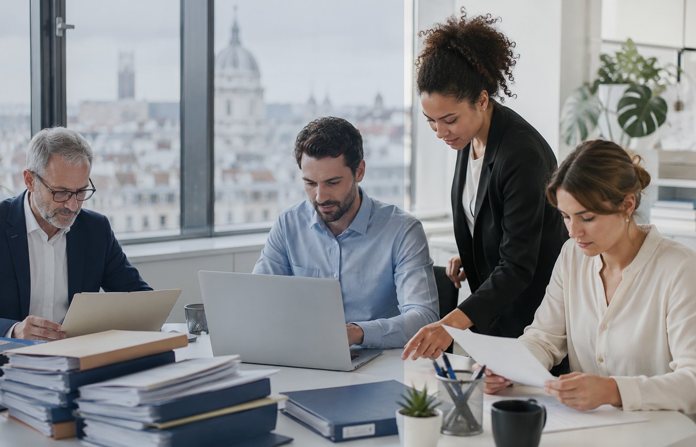 Réunion professionnelle autour de documents